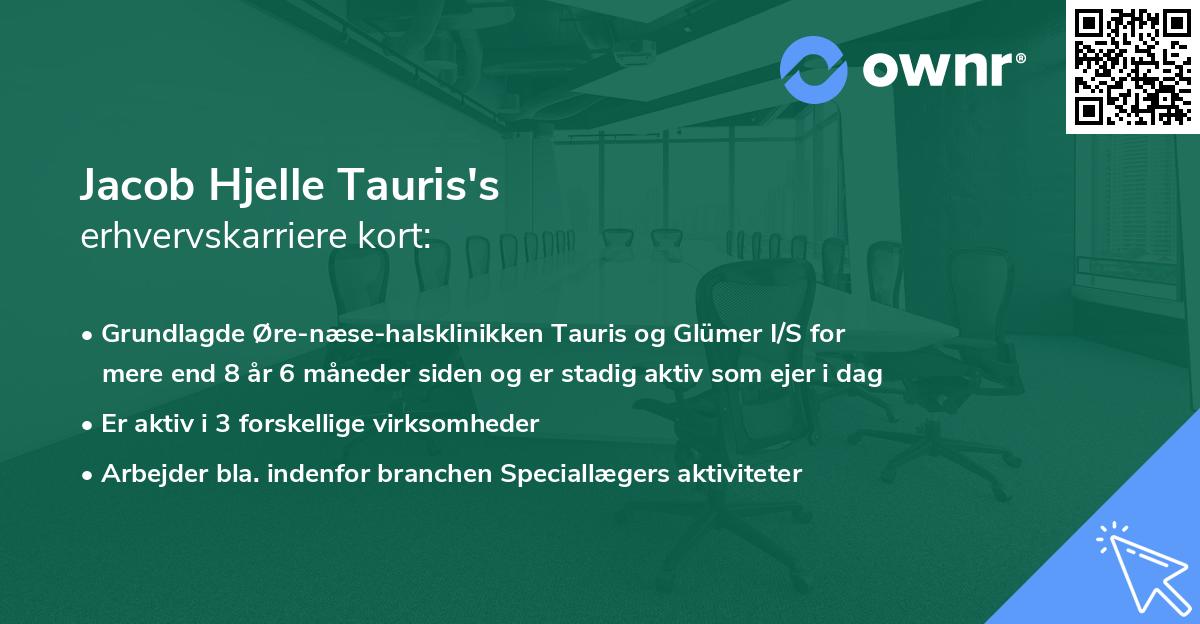 Jacob Hjelle Tauris's erhvervskarriere kort