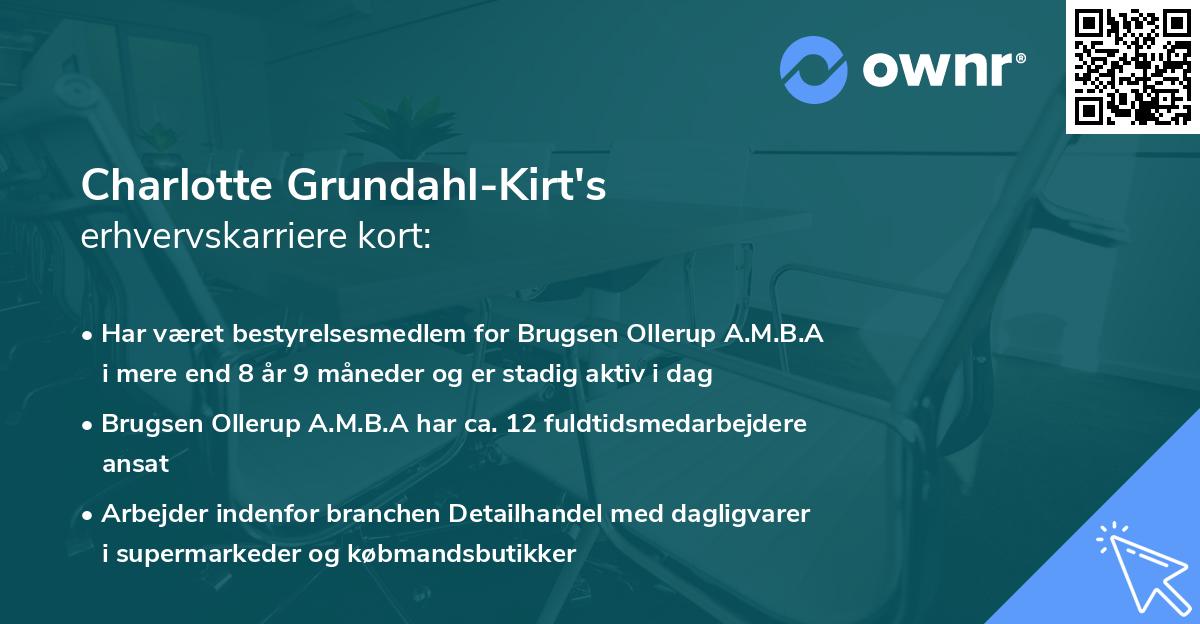 Charlotte Grundahl-Kirt's erhvervskarriere kort