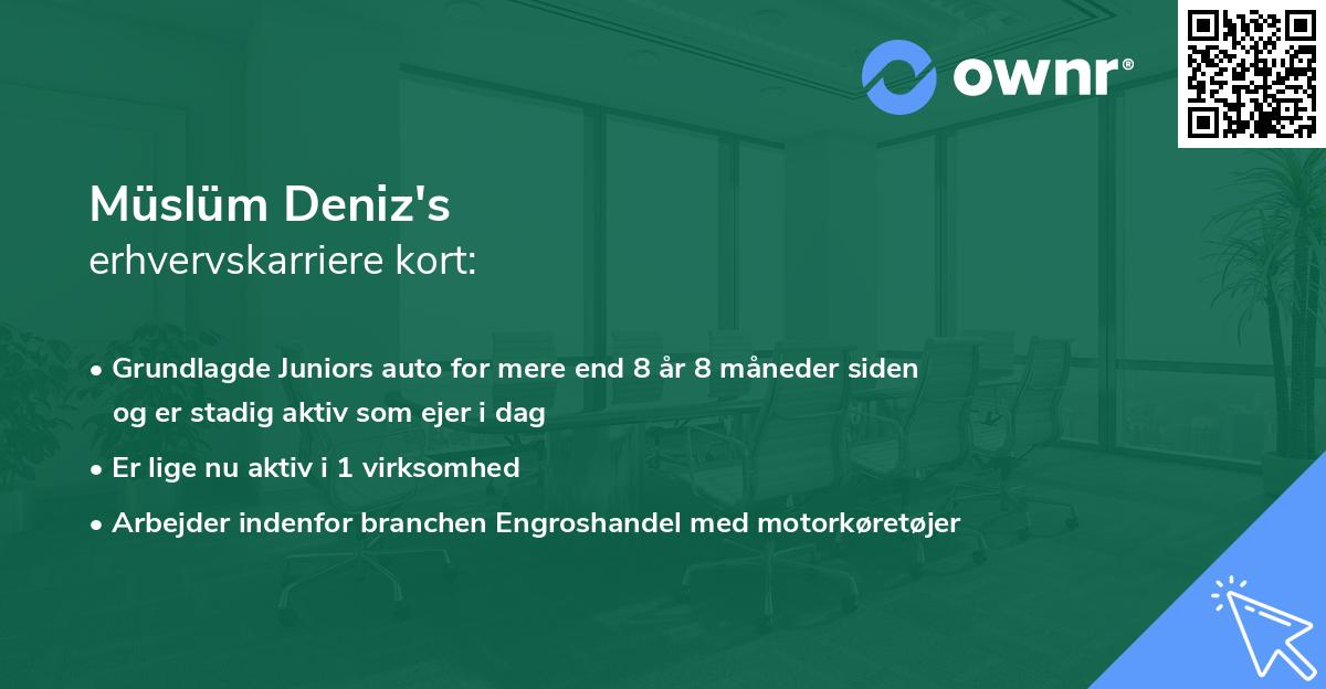 Müslüm Deniz's erhvervskarriere kort