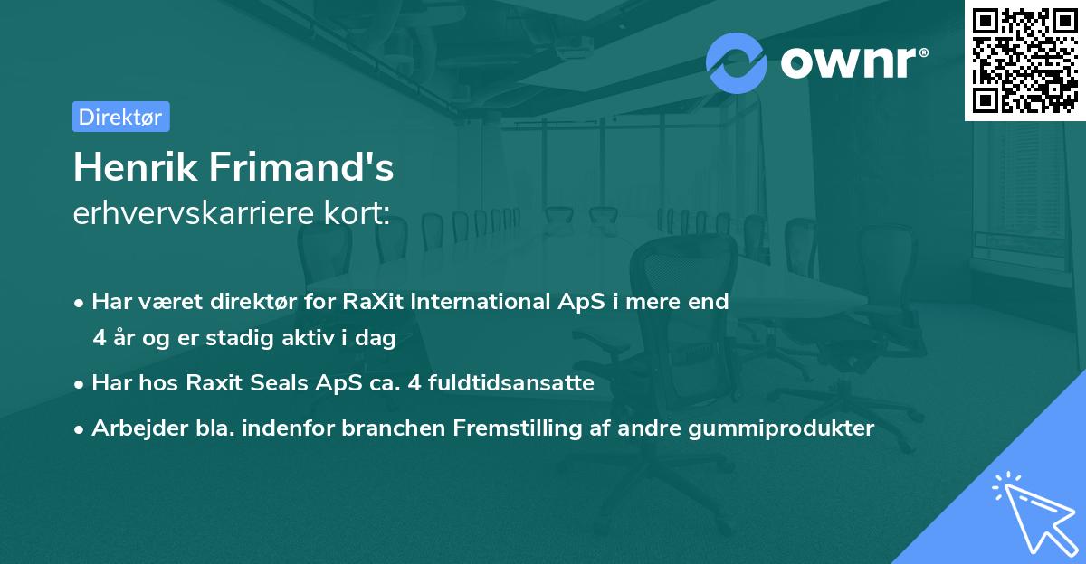 Henrik Frimand's erhvervskarriere kort