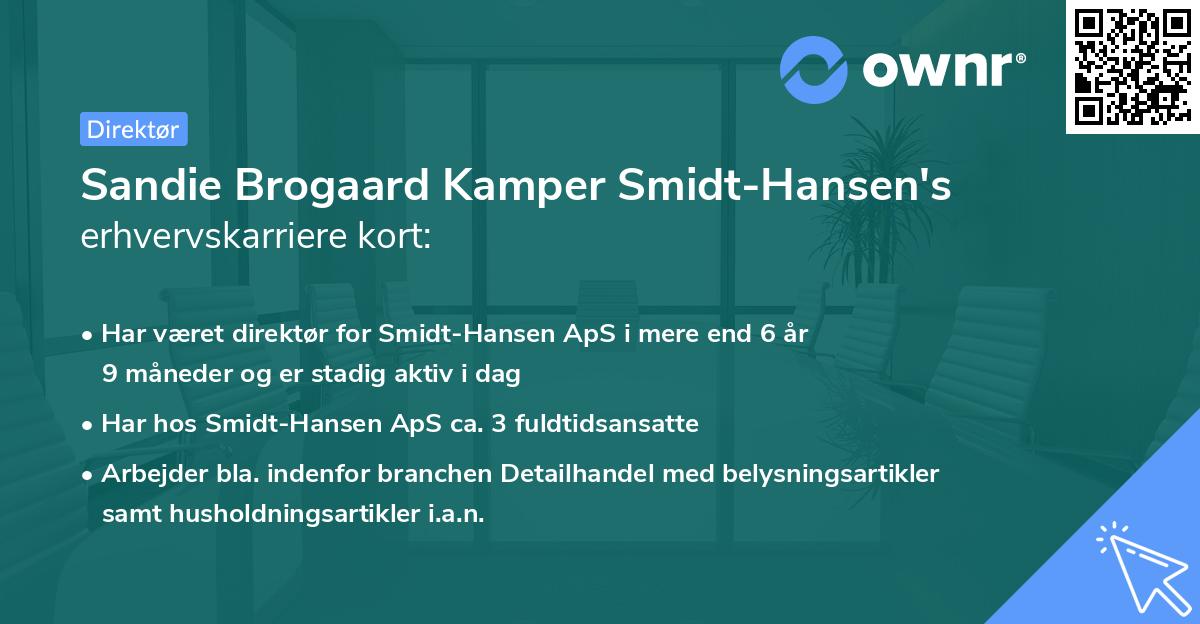 Sandie Brogaard Kamper Smidt-Hansen's erhvervskarriere kort