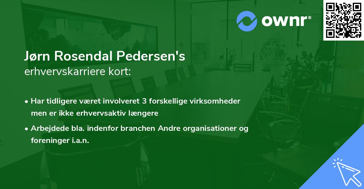 Jørn Rosendal Pedersen's erhvervskarriere kort
