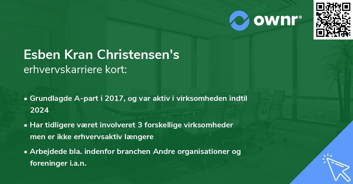 Esben Kran Christensen's erhvervskarriere kort