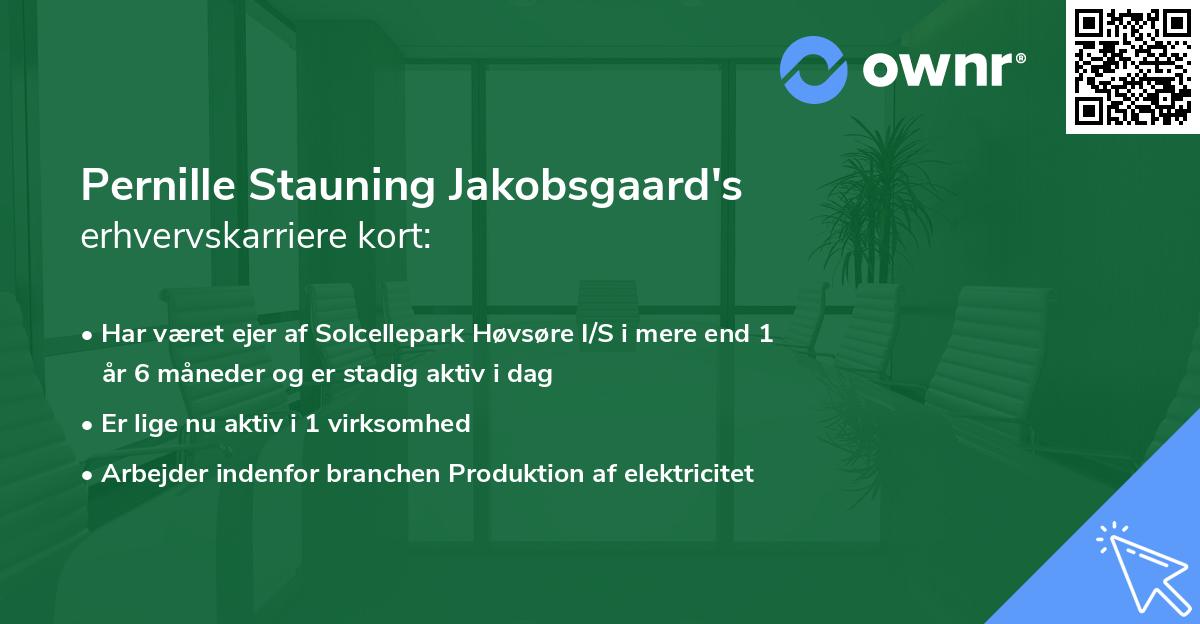 Pernille Stauning Jakobsgaard's erhvervskarriere kort