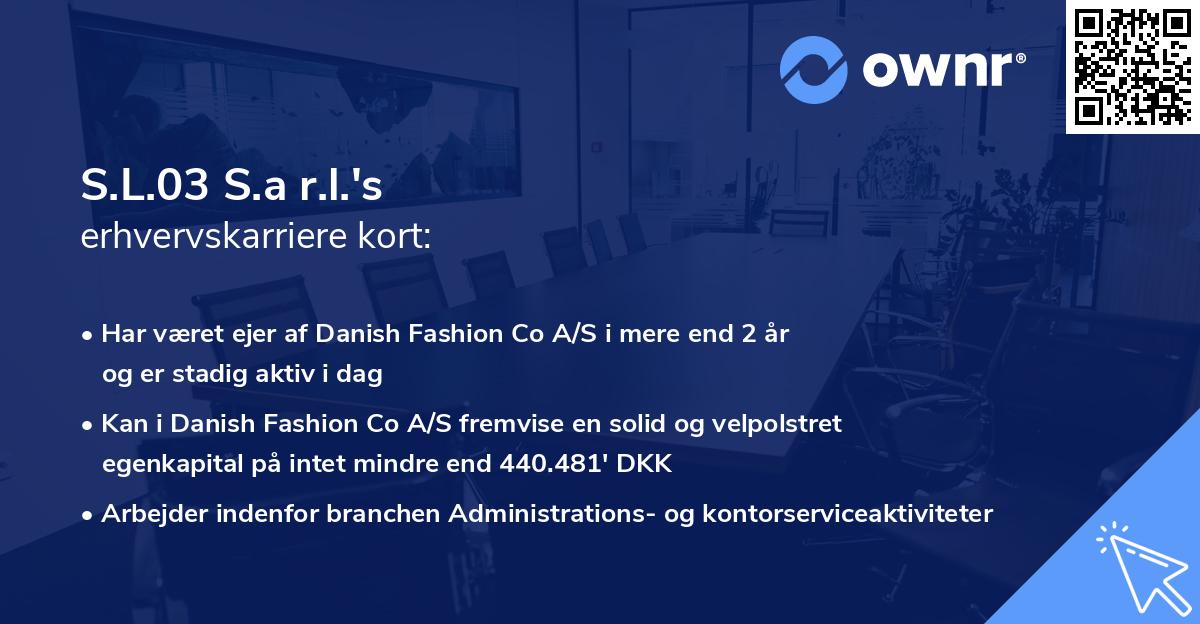 S.L.03 S.a r.l.'s erhvervskarriere kort