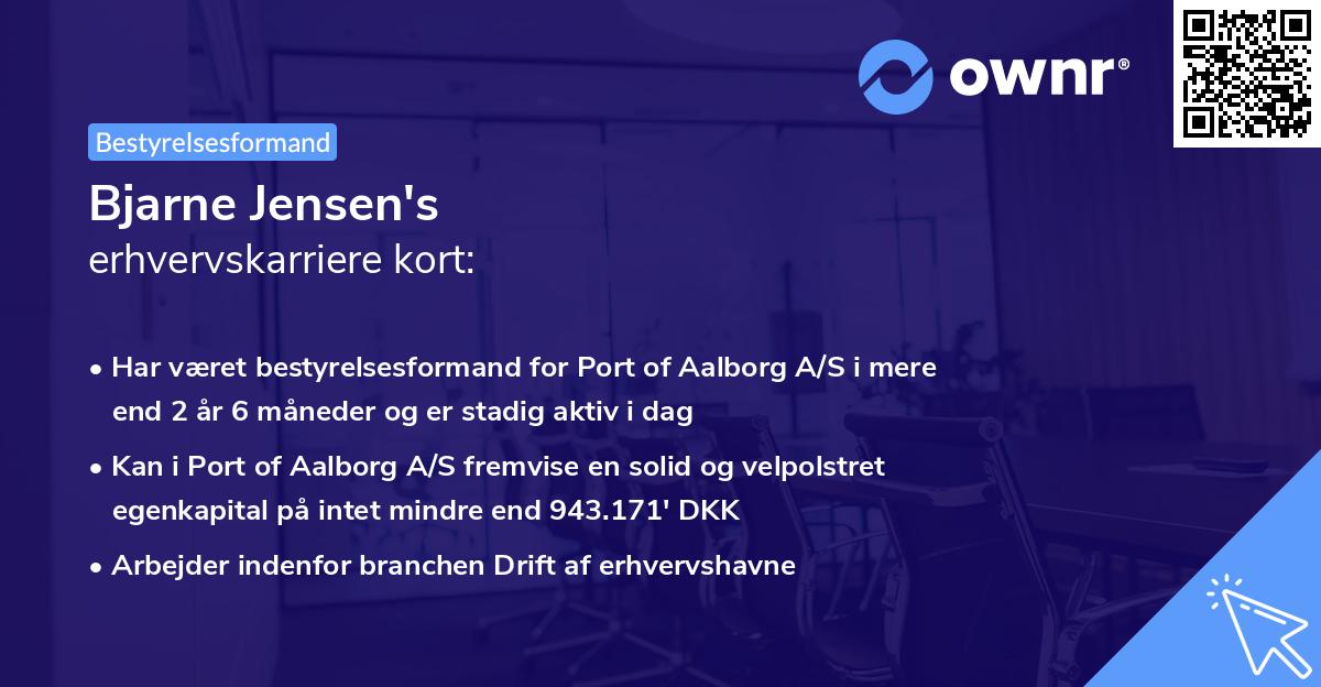 Bjarne Jensen's erhvervskarriere kort