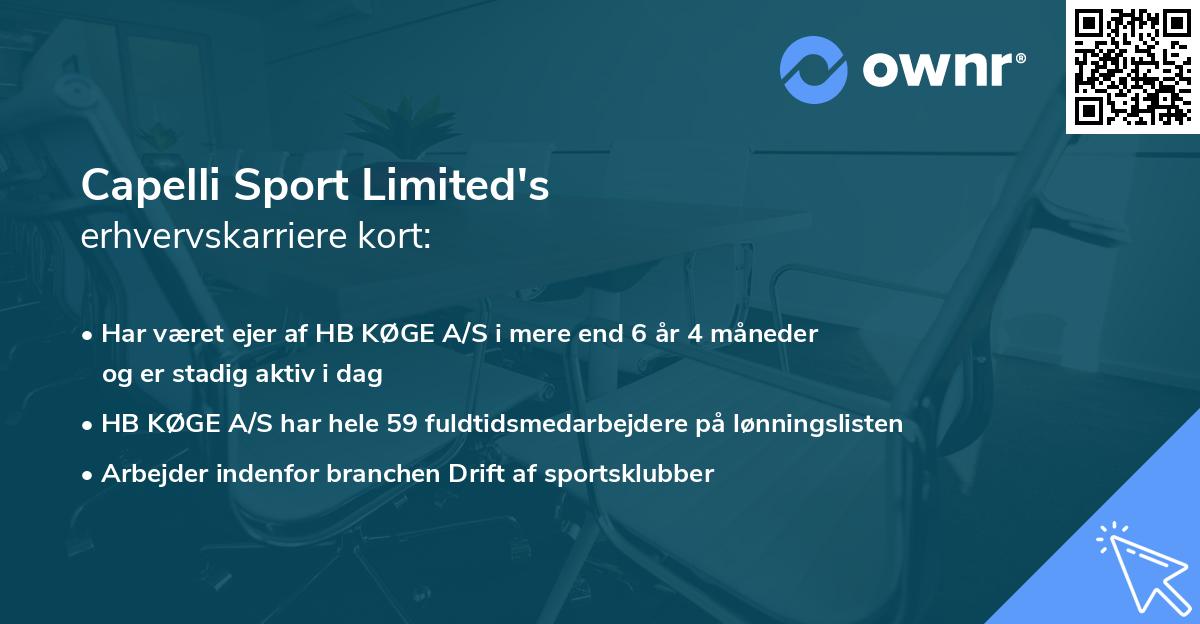 Capelli Sport Limited's erhvervskarriere kort