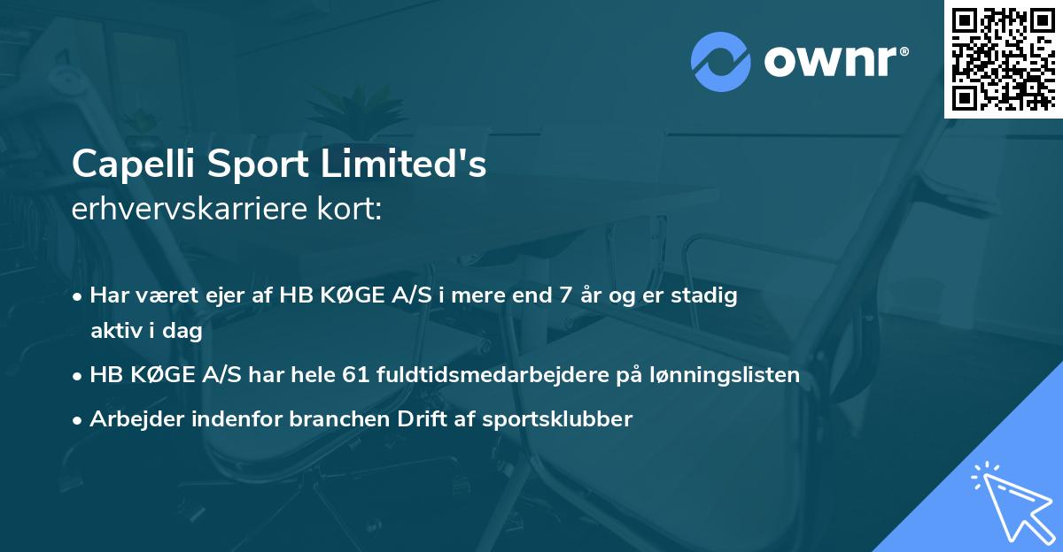 Capelli Sport Limited's erhvervskarriere kort