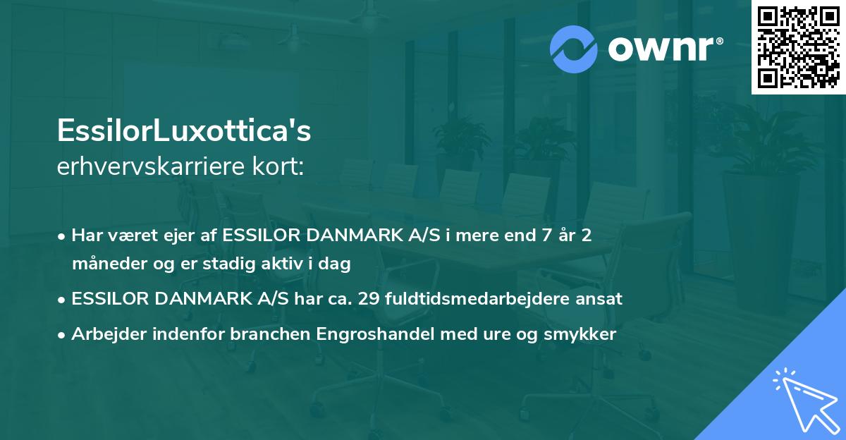 EssilorLuxottica's erhvervskarriere kort