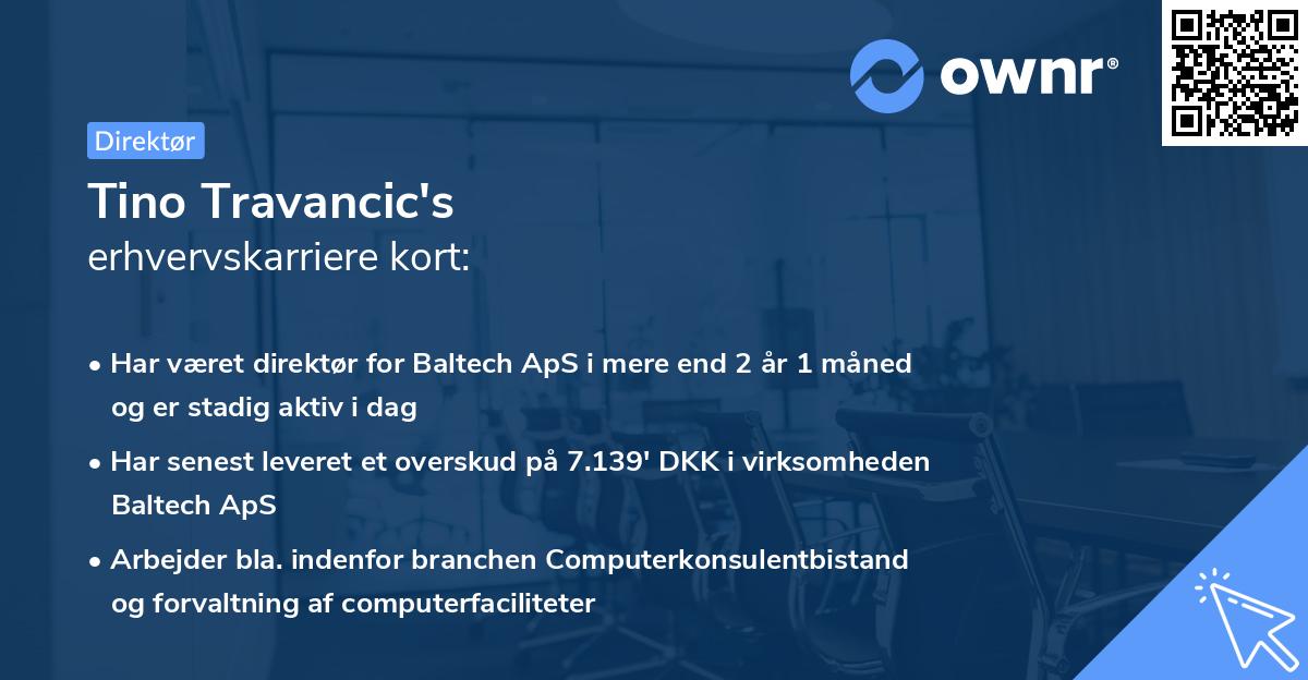 Tino Travancic's erhvervskarriere kort