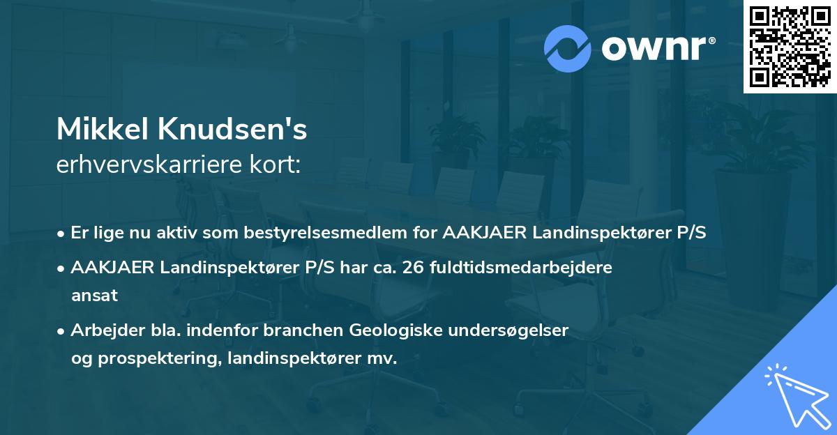 Mikkel Knudsen's erhvervskarriere kort