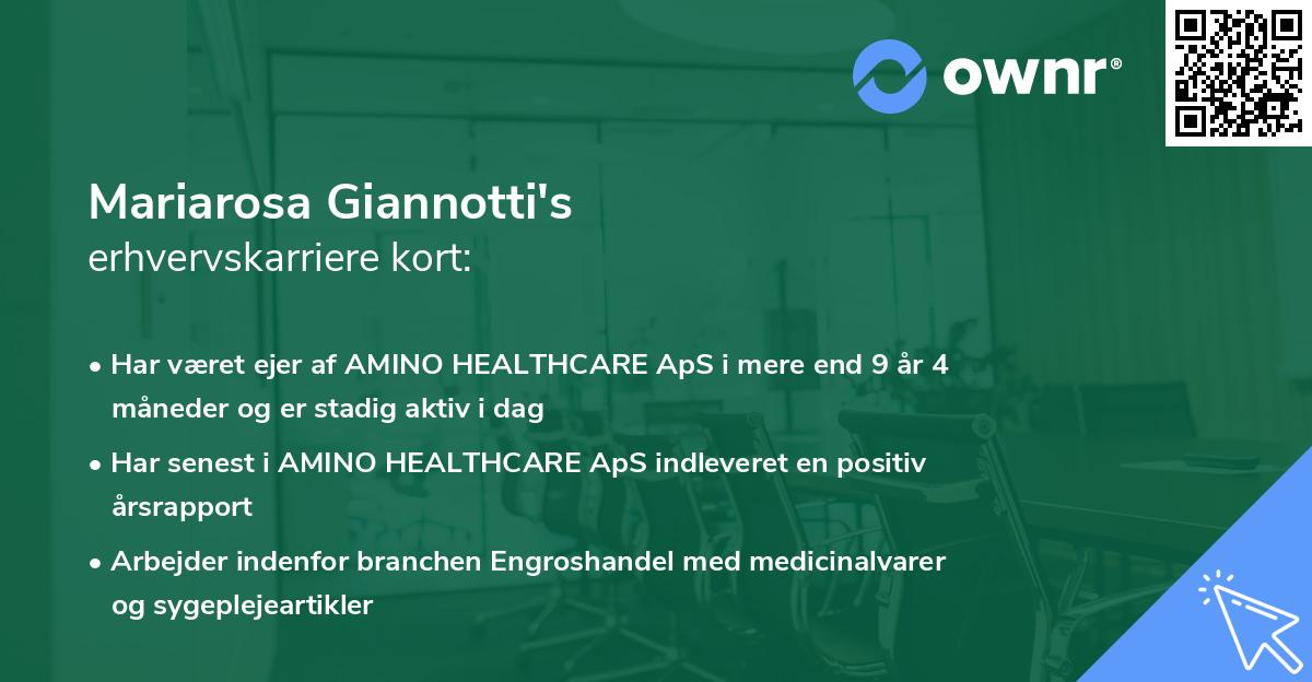 Mariarosa Giannotti's erhvervskarriere kort