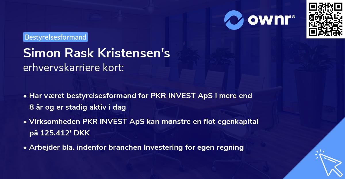 Simon Rask Kristensen's erhvervskarriere kort