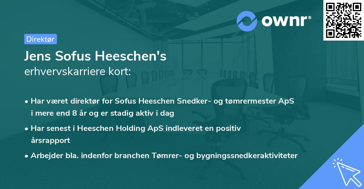 Jens Sofus Heeschen's erhvervskarriere kort