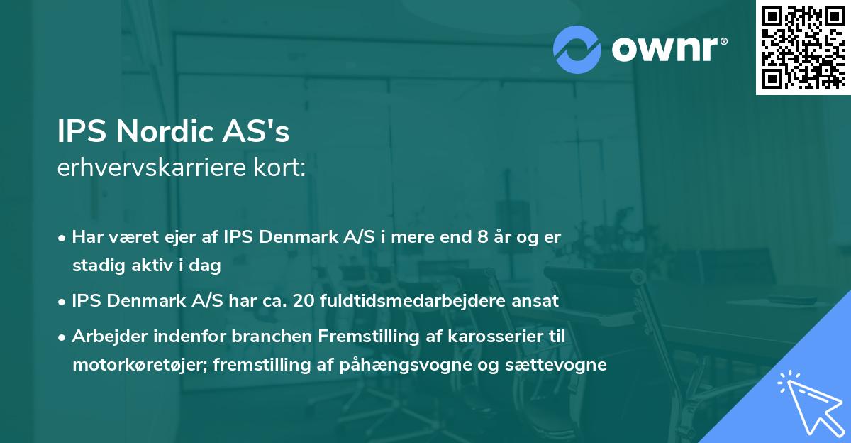 IPS Nordic AS's erhvervskarriere kort