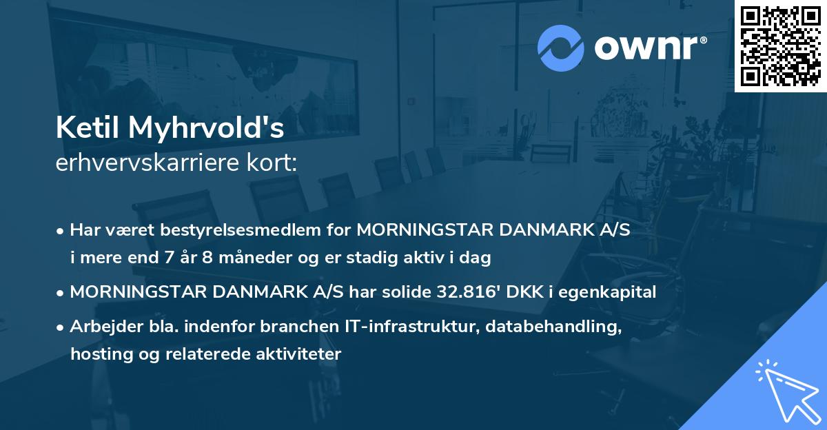 Ketil Myhrvold's erhvervskarriere kort