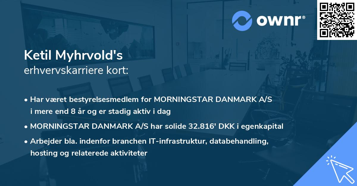 Ketil Myhrvold's erhvervskarriere kort