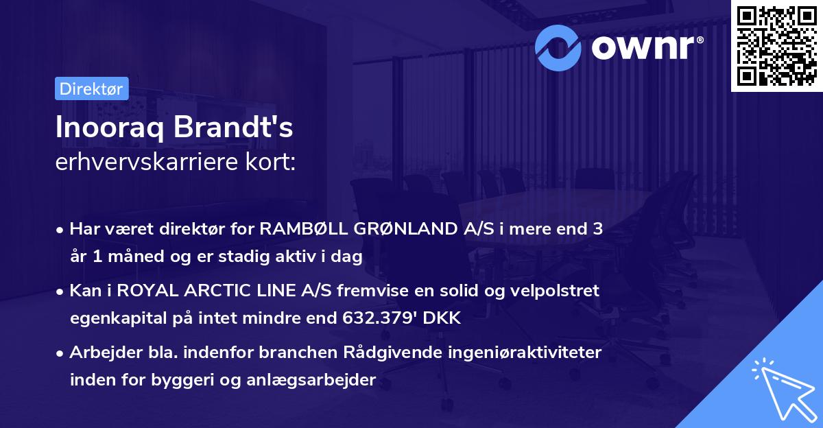 Inooraq Brandt's erhvervskarriere kort