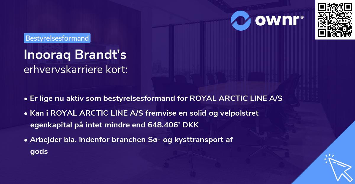Inooraq Brandt's erhvervskarriere kort