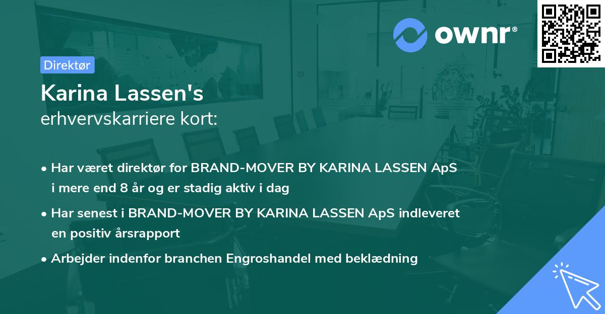 Karina Lassen's erhvervskarriere kort