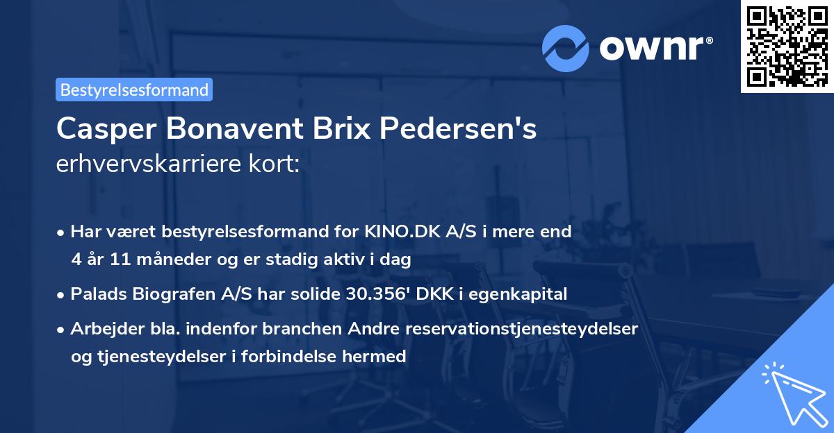 Casper Bonavent Brix Pedersen's erhvervskarriere kort