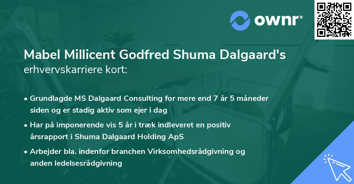 Mabel Millicent Godfred Shuma Dalgaard's erhvervskarriere kort