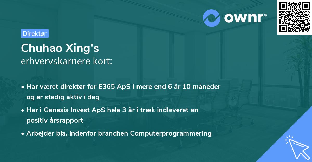 Chuhao Xing's erhvervskarriere kort