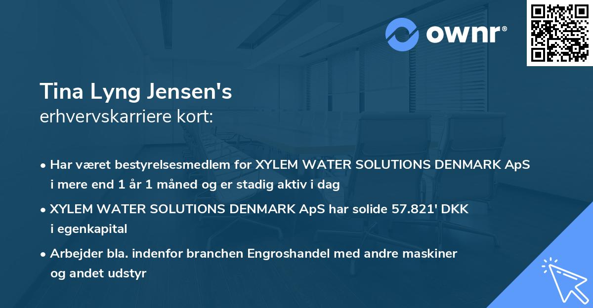 Tina Lyng Jensen's erhvervskarriere kort