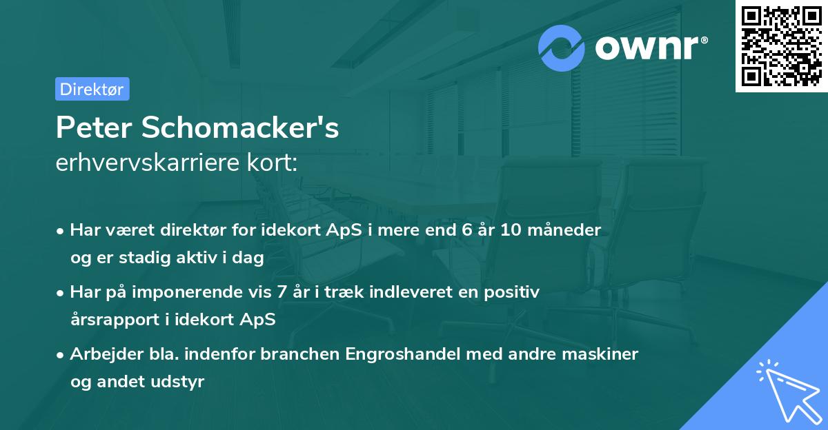 Peter Schomacker's erhvervskarriere kort