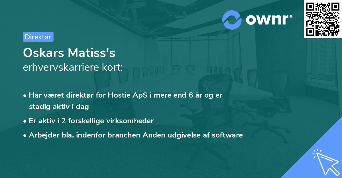 Oskars Matiss's erhvervskarriere kort