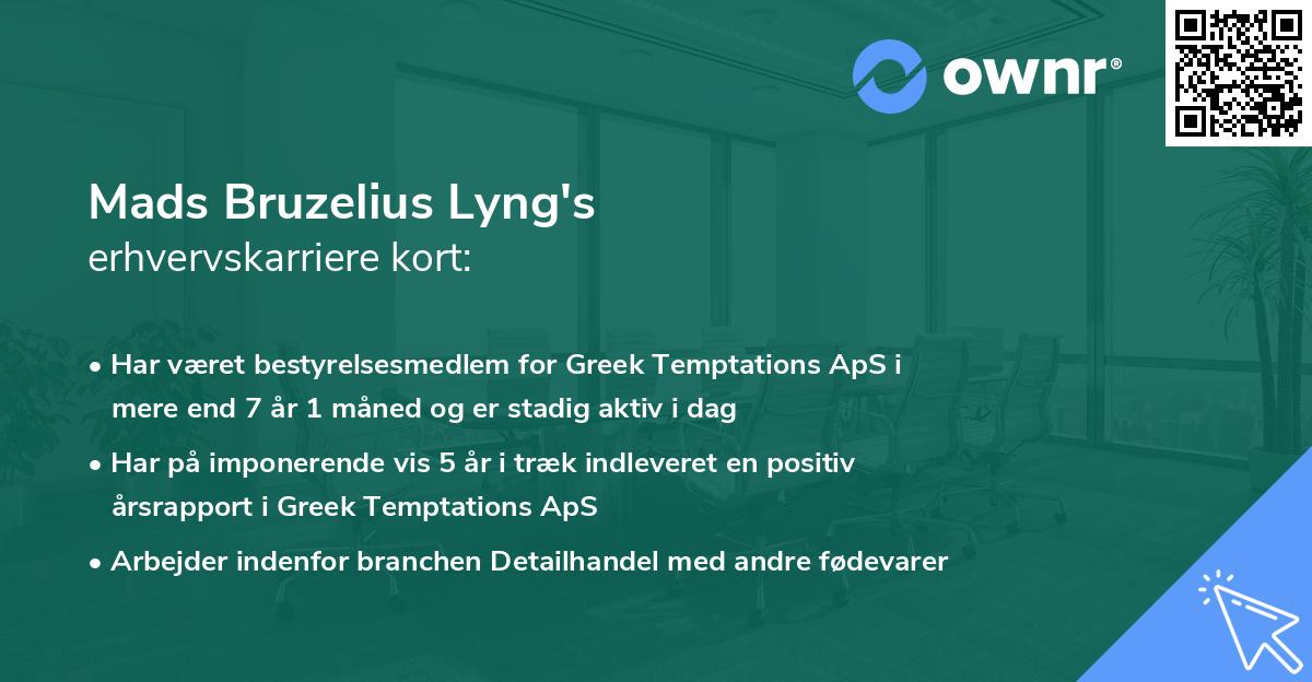 Mads Bruzelius Lyng's erhvervskarriere kort