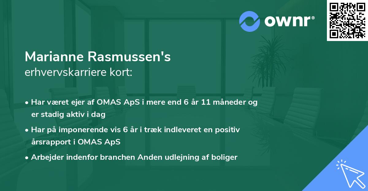 Marianne Rasmussen's erhvervskarriere kort