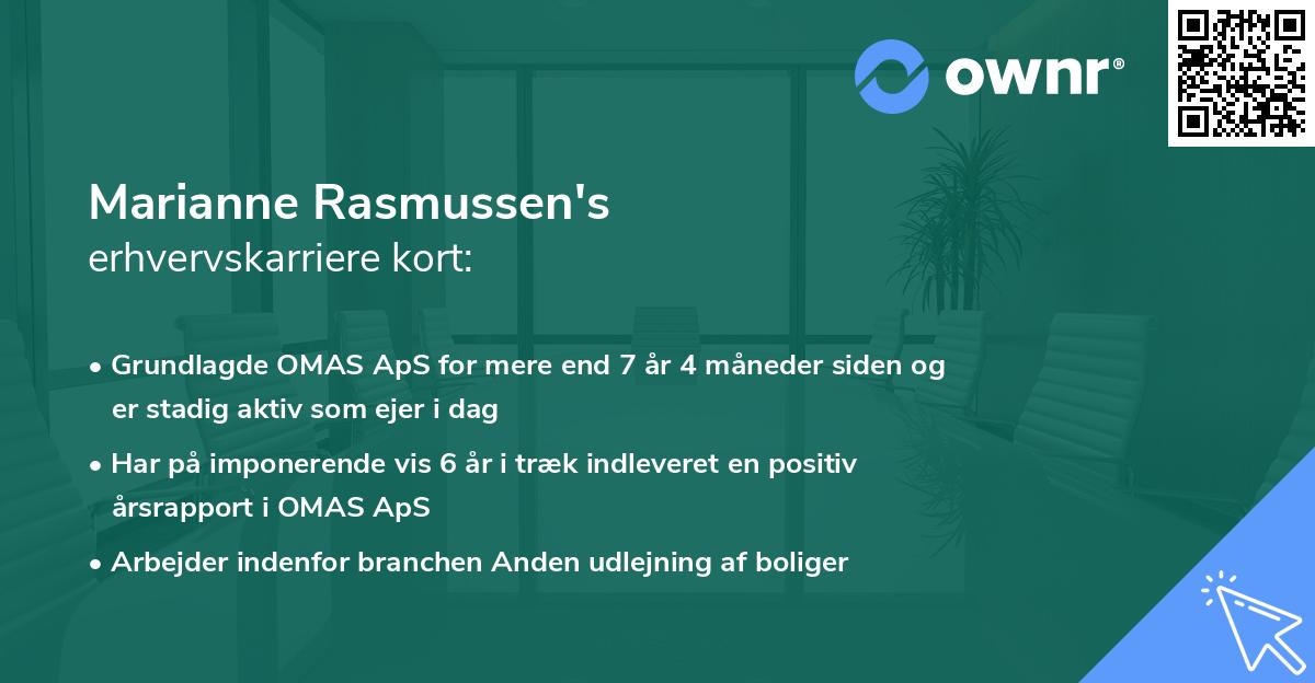 Marianne Rasmussen's erhvervskarriere kort
