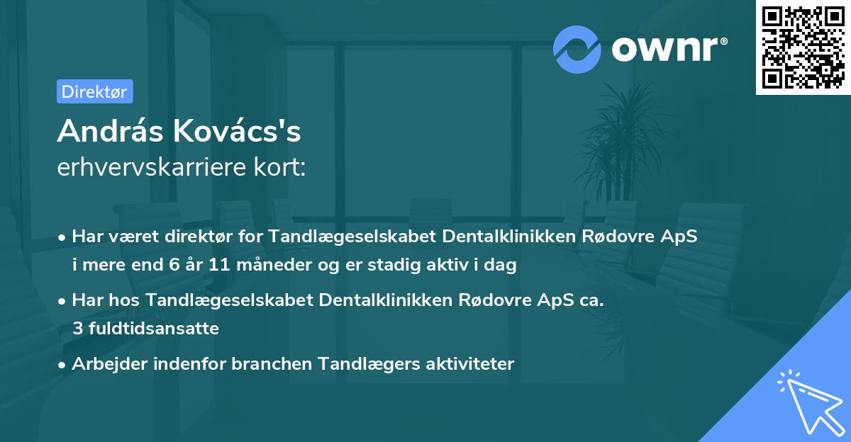 András Kovács's erhvervskarriere kort