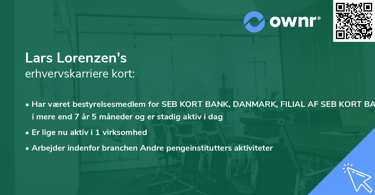Lars Lorenzen's erhvervskarriere kort
