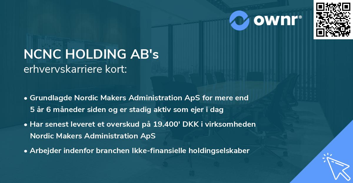 NCNC HOLDING AB's erhvervskarriere kort