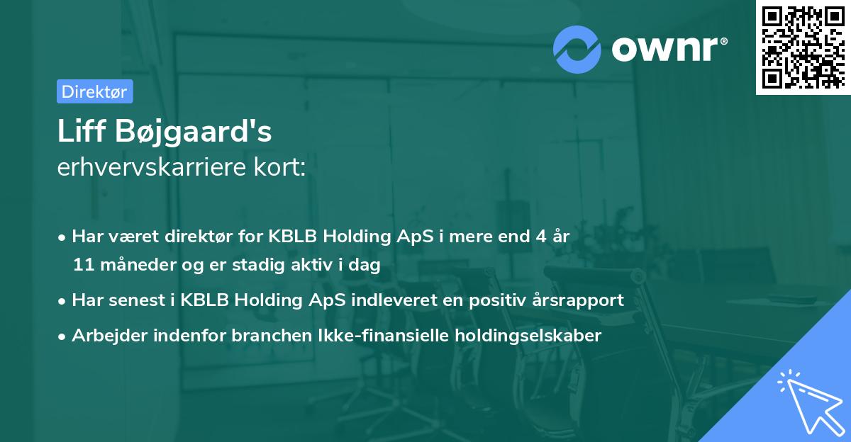 Liff Bøjgaard's erhvervskarriere kort