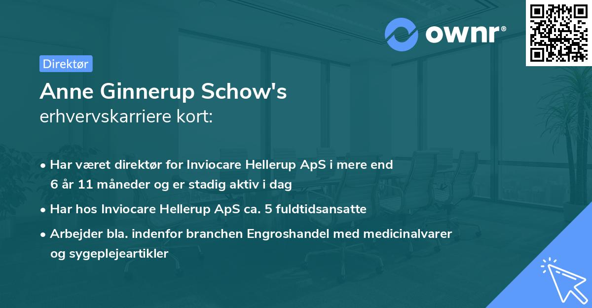 Anne Ginnerup Schow's erhvervskarriere kort