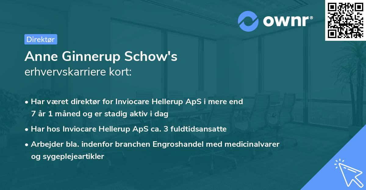 Anne Ginnerup Schow's erhvervskarriere kort