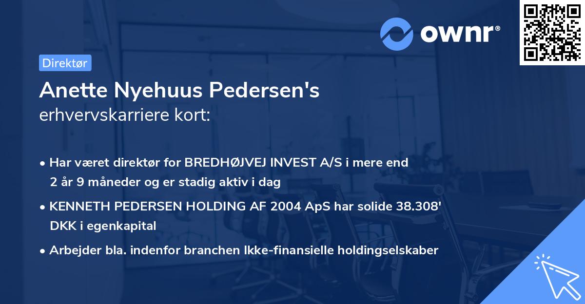 Anette Nyehuus Pedersen's erhvervskarriere kort