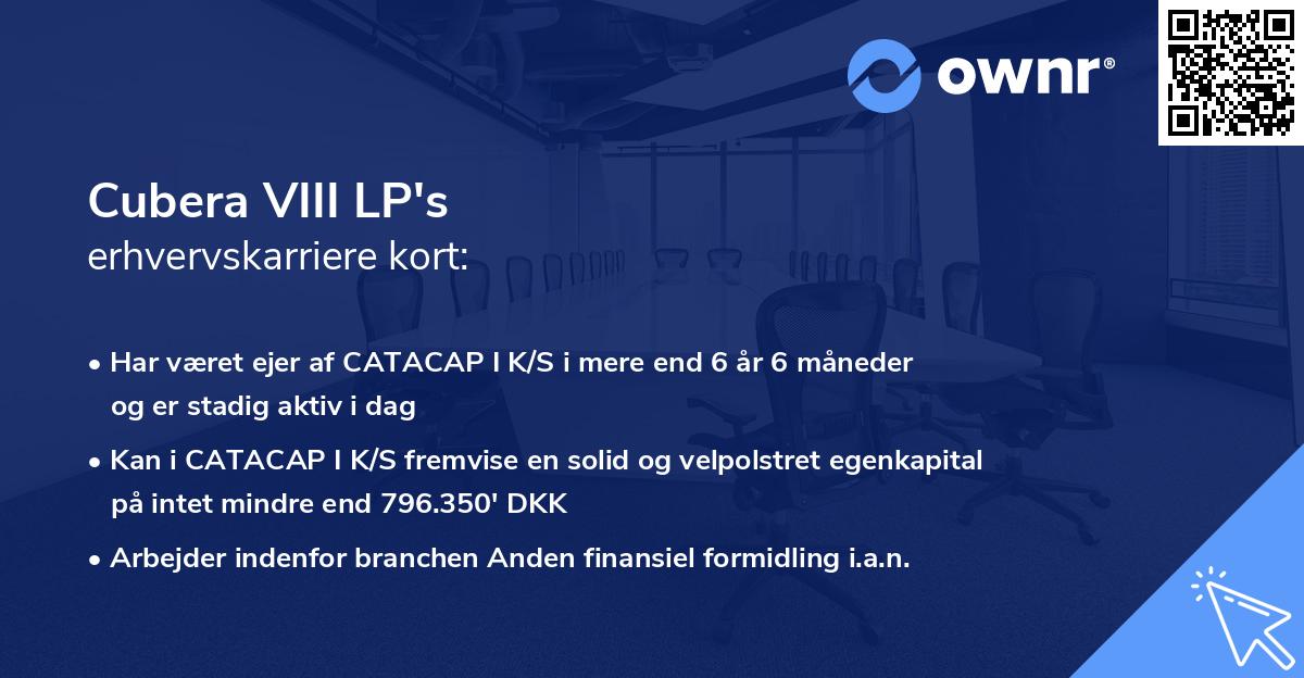 Cubera VIII LP's erhvervskarriere kort