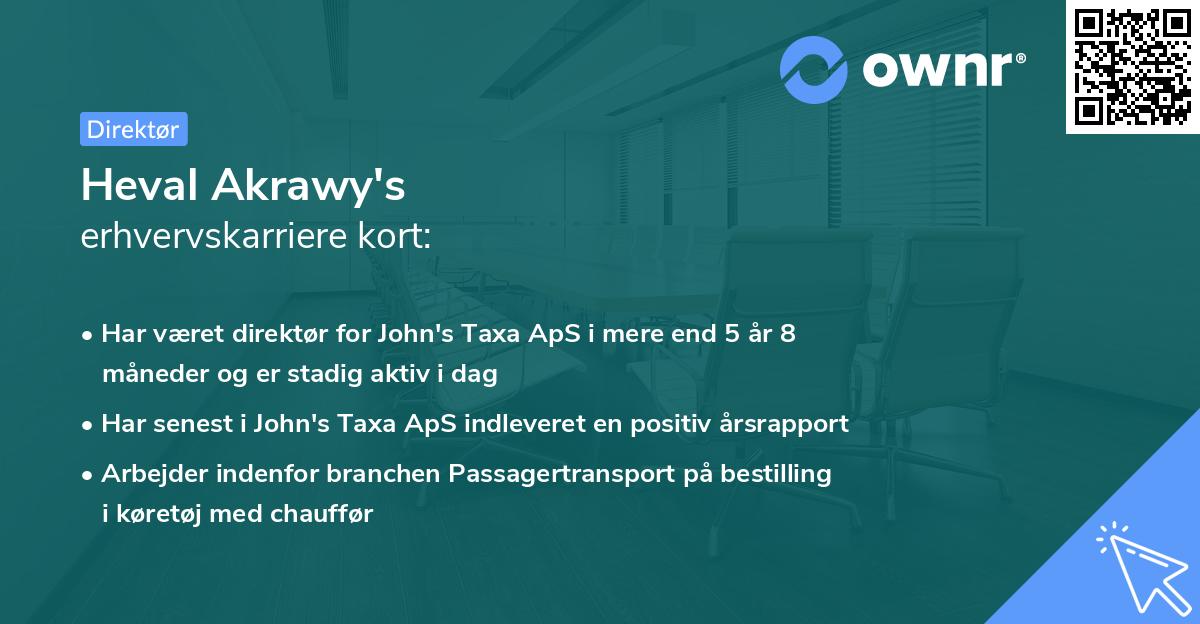 Heval Akrawy's erhvervskarriere kort