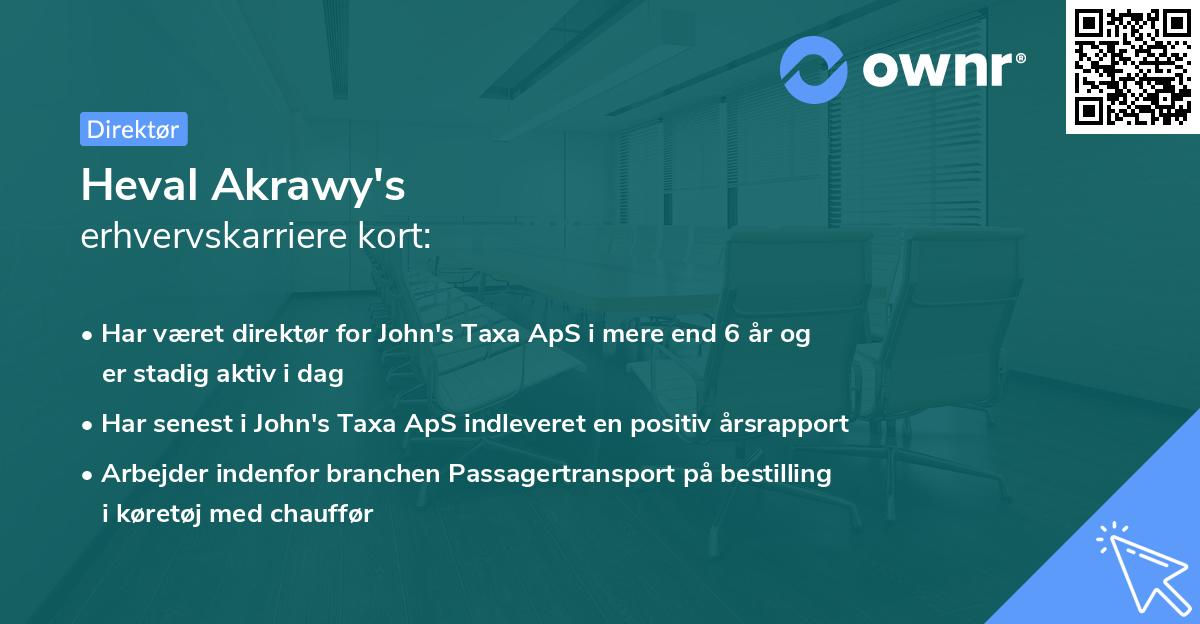 Heval Akrawy's erhvervskarriere kort