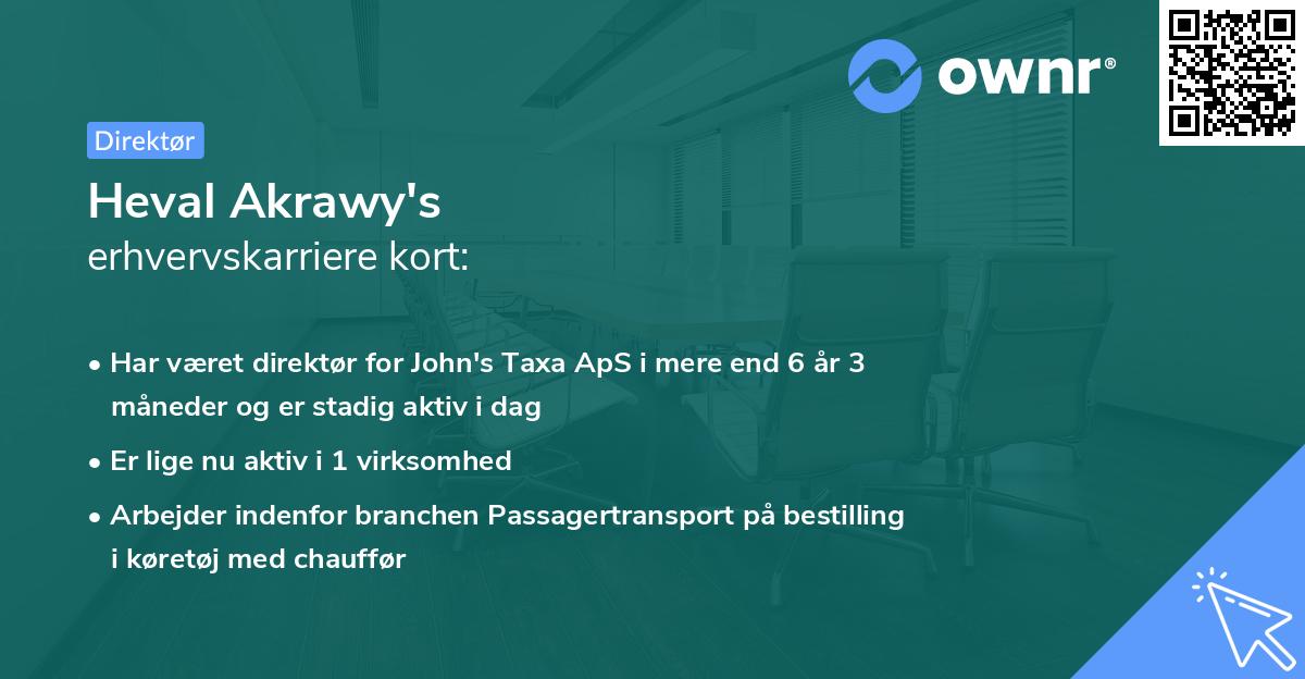 Heval Akrawy's erhvervskarriere kort