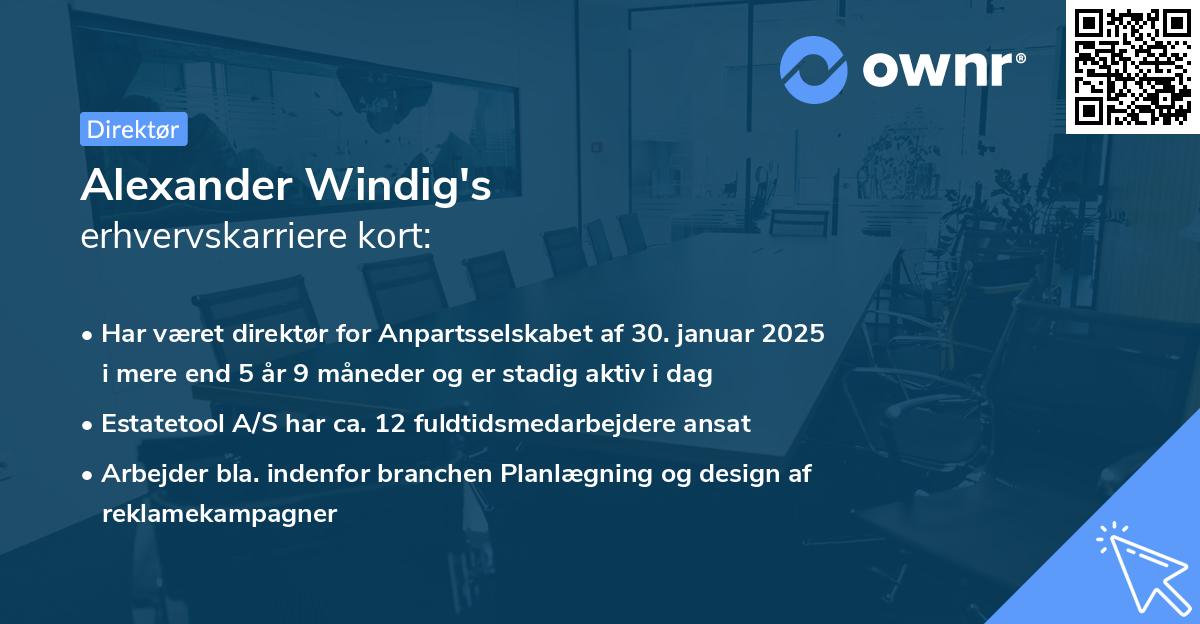 Alexander Windig's erhvervskarriere kort