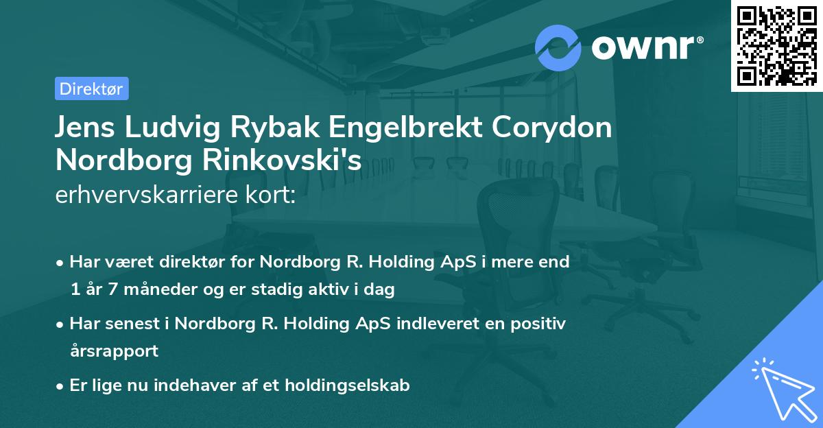 Jens Ludvig Rybak Engelbrekt Corydon Nordborg Rinkovski's erhvervskarriere kort