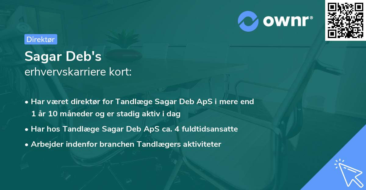 Sagar Deb's erhvervskarriere kort