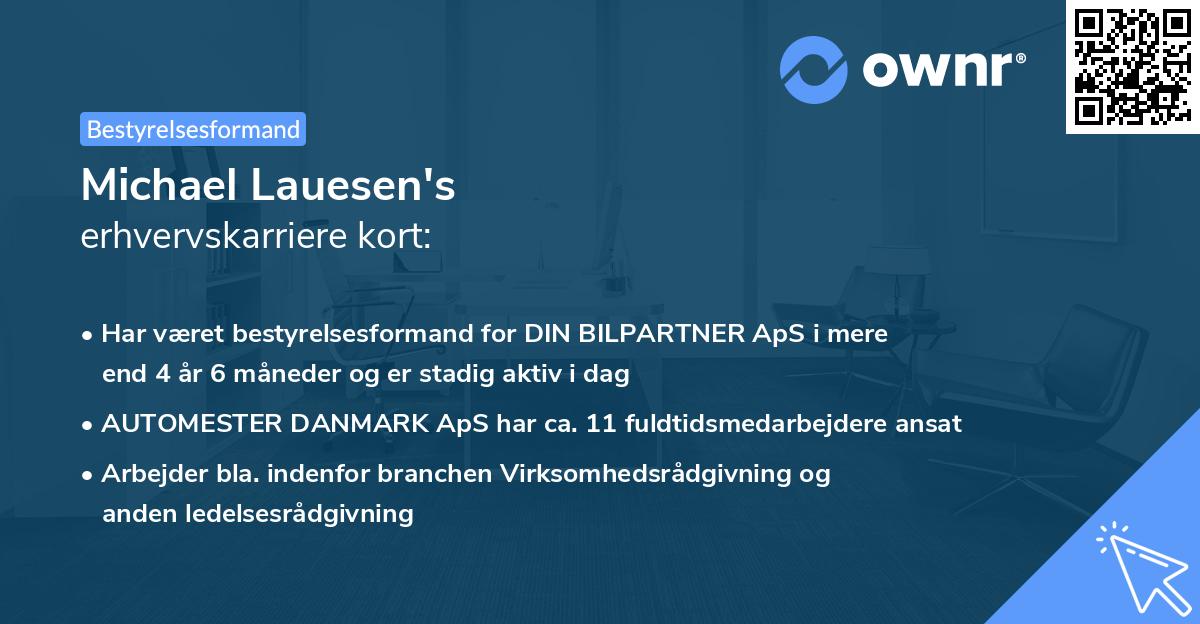Michael Lauesen's erhvervskarriere kort