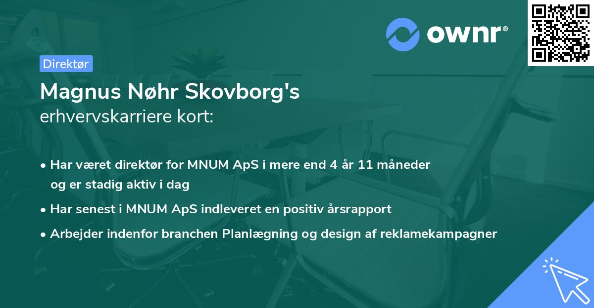 Magnus Nøhr Skovborg's erhvervskarriere kort