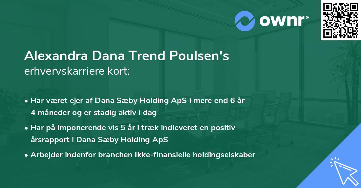 Alexandra Dana Trend Poulsen's erhvervskarriere kort